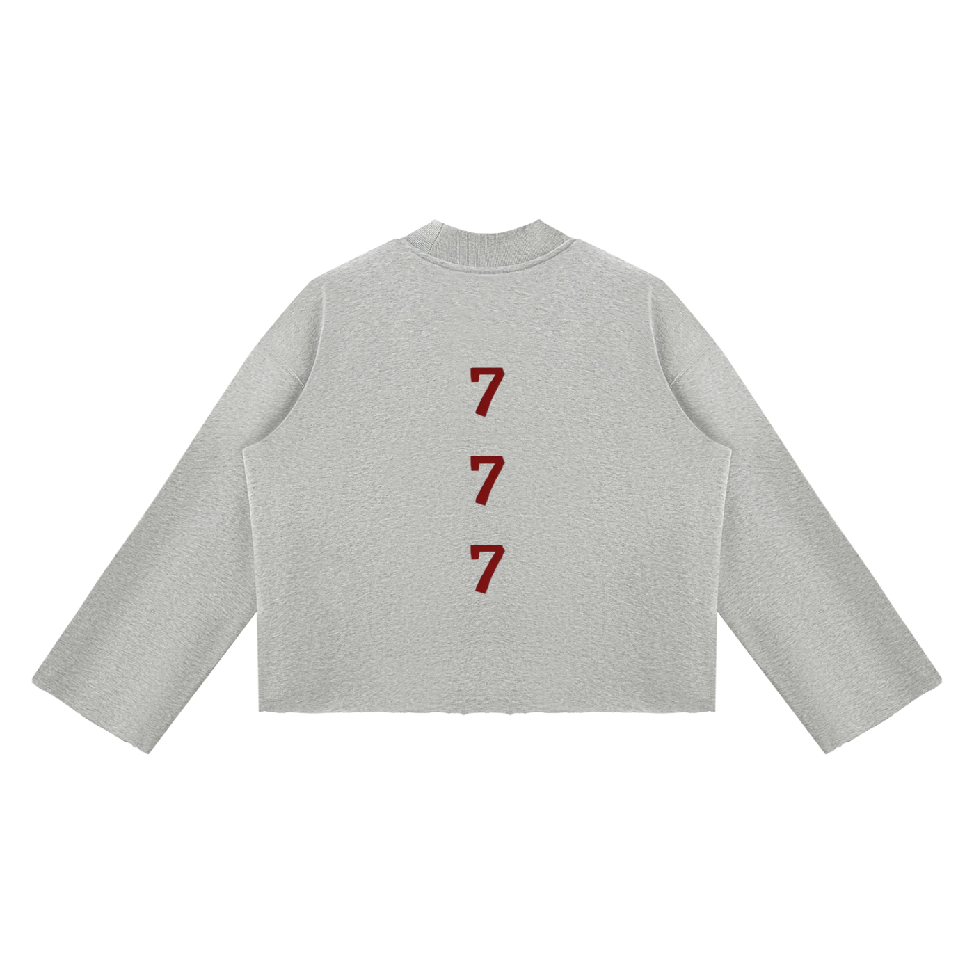 Unisex Mock Neck Raw Edge Boxy Sweatshirt