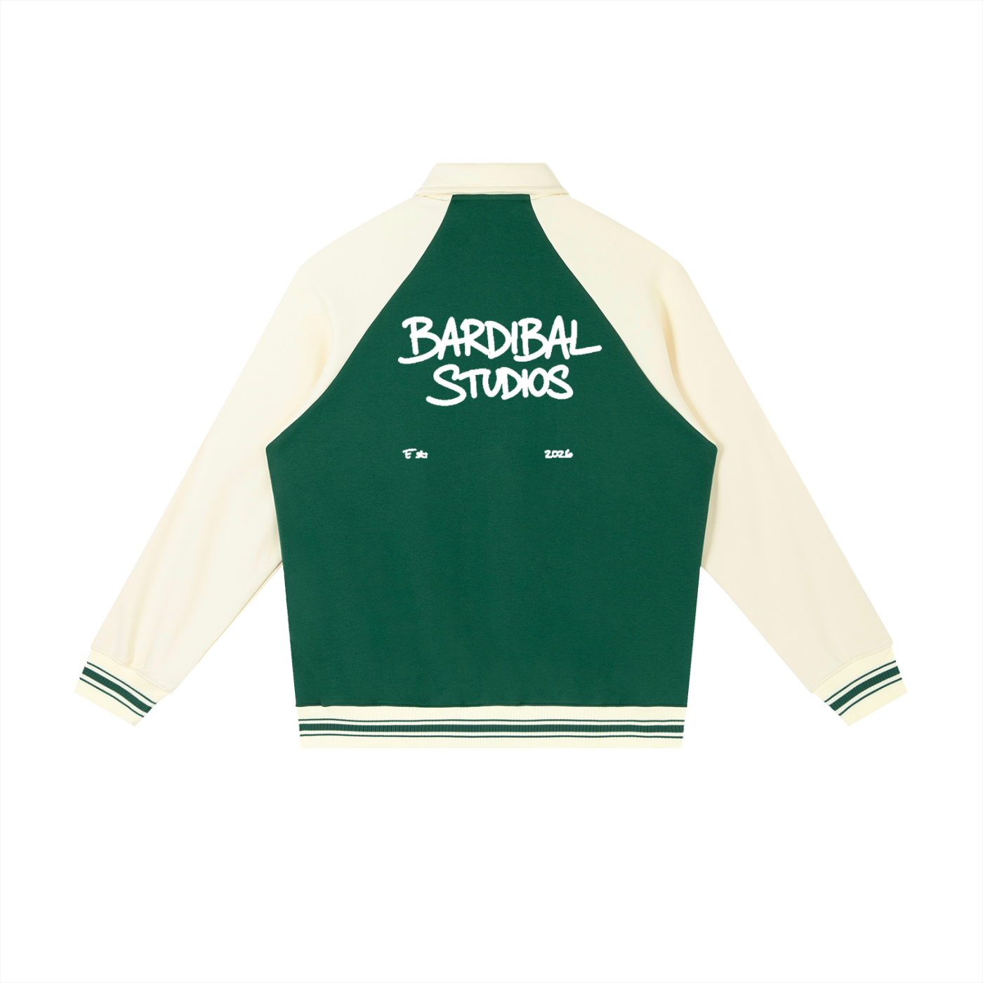 Contrast Raglan Sleeve Baseball Jacket