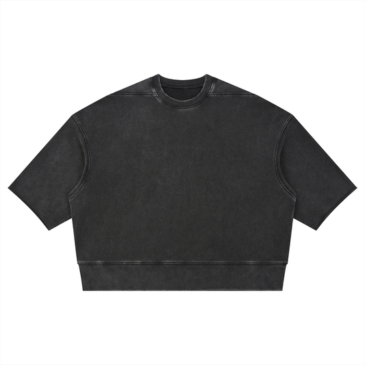 Unisex Mineral Wash Boxy Raw Edge T-Shirt