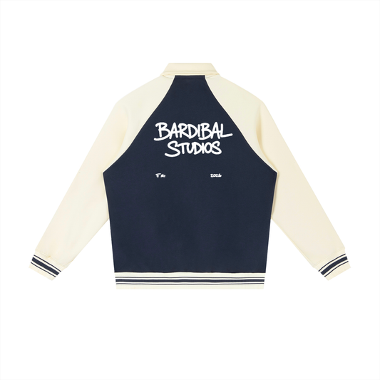 Contrast Raglan Sleeve Baseball Jacket