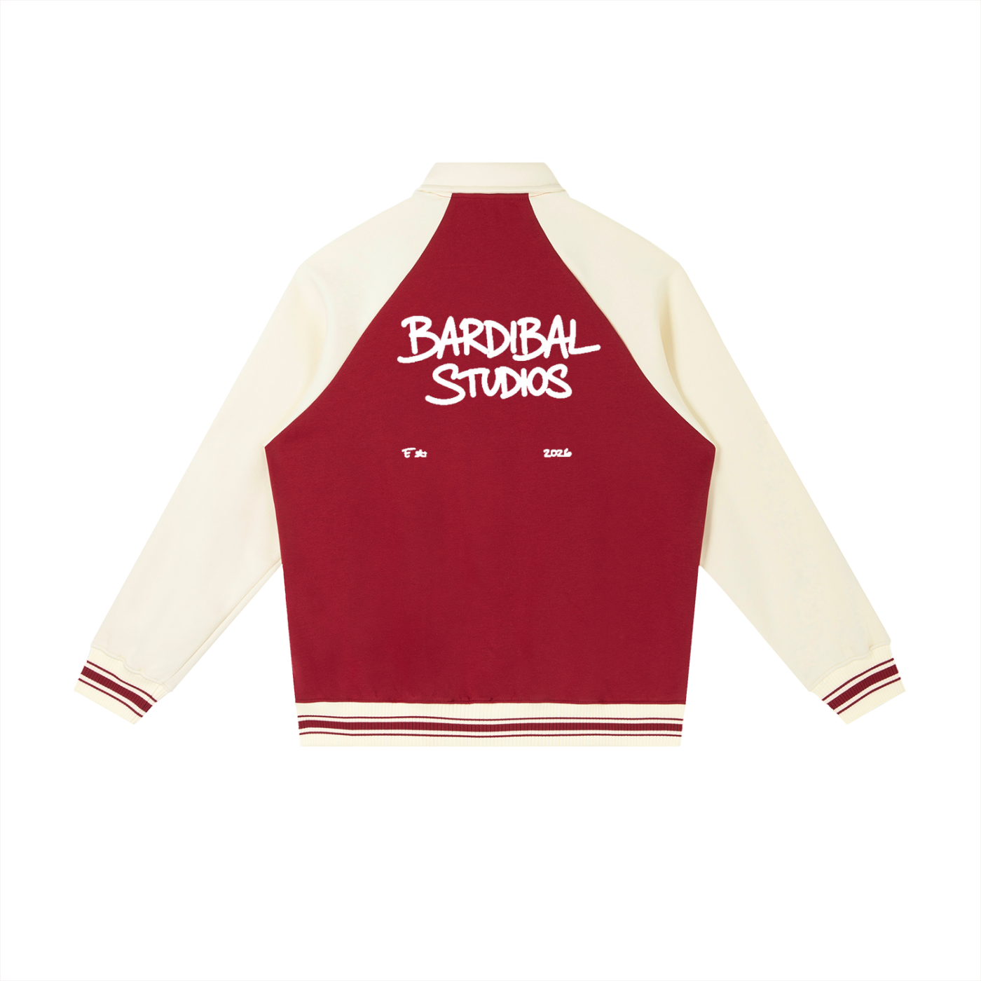 Contrast Raglan Sleeve Baseball Jacket