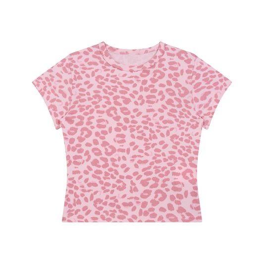 Women’s Leopard Print Crop T-Shirt