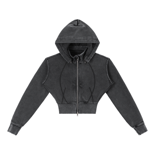 Bardibal Washed Cropped Fleece Hoodie