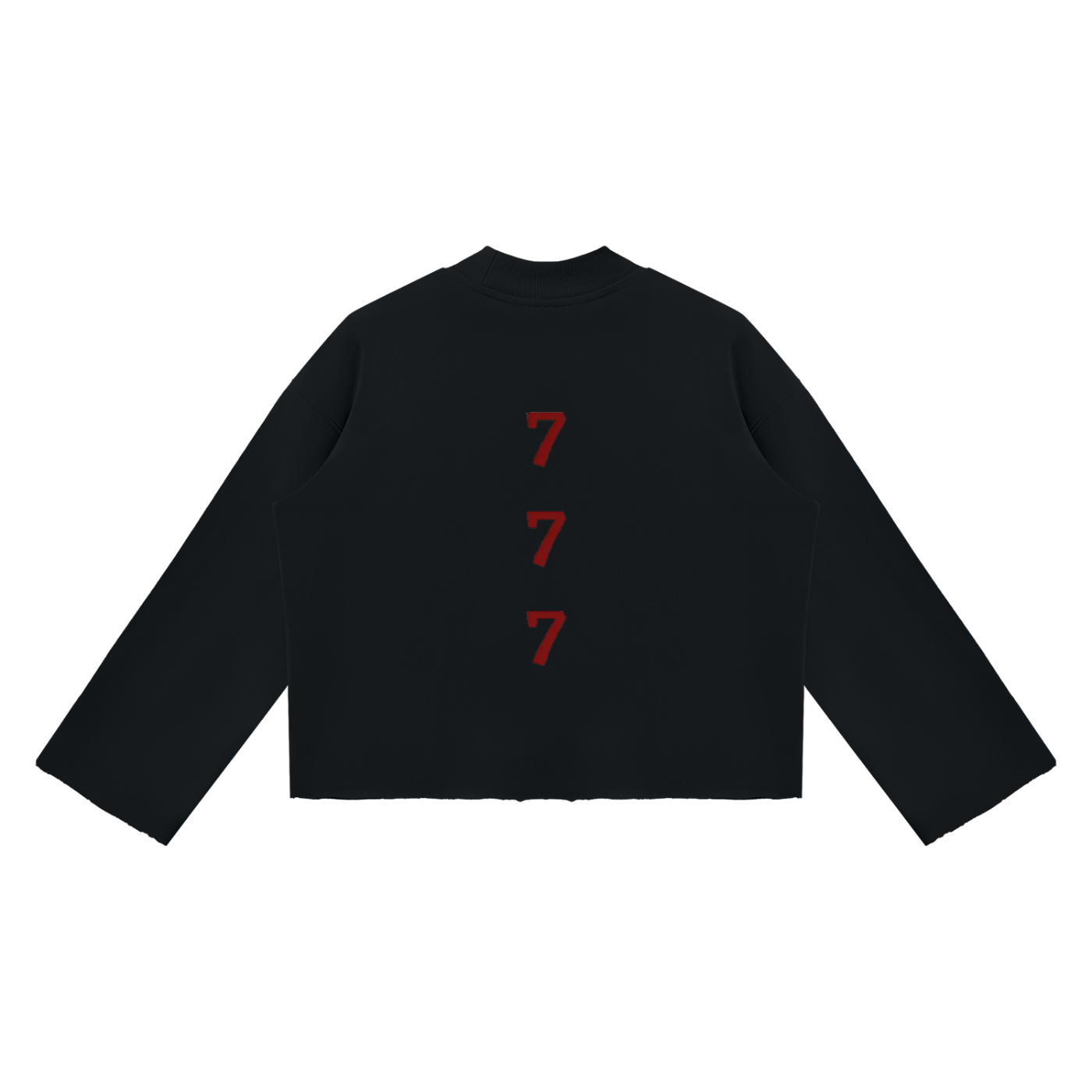 Unisex Mock Neck Raw Edge Boxy Sweatshirt