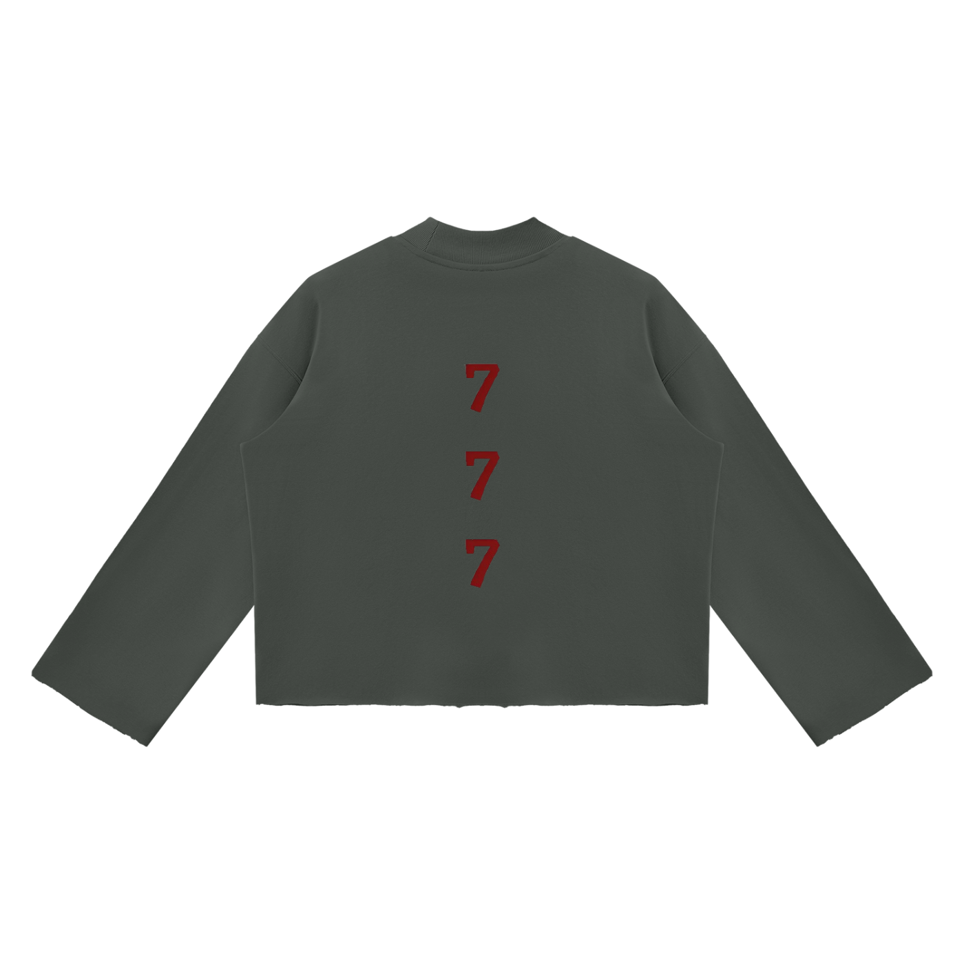 Unisex Mock Neck Raw Edge Boxy Sweatshirt