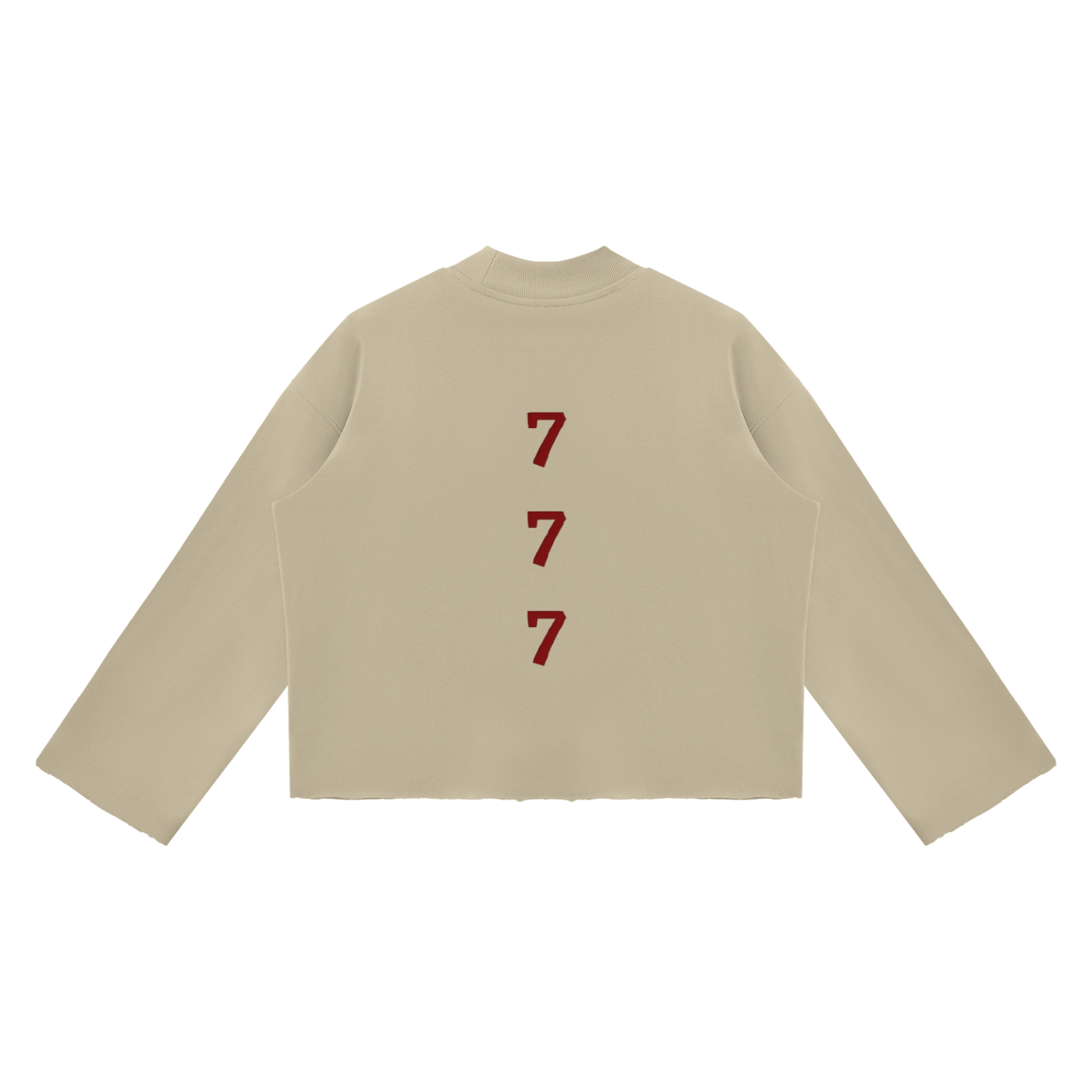 Unisex Mock Neck Raw Edge Boxy Sweatshirt