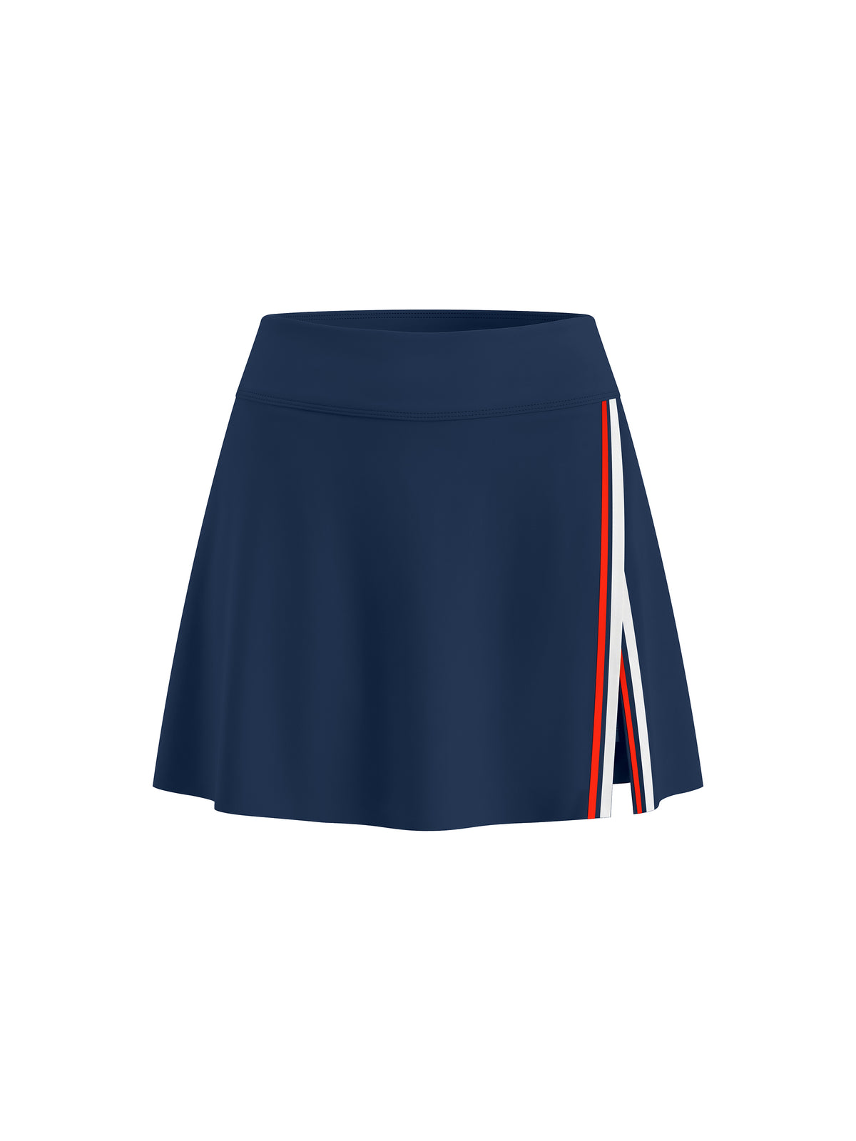 Women's A-Line Contrast Panel Slit Skirt