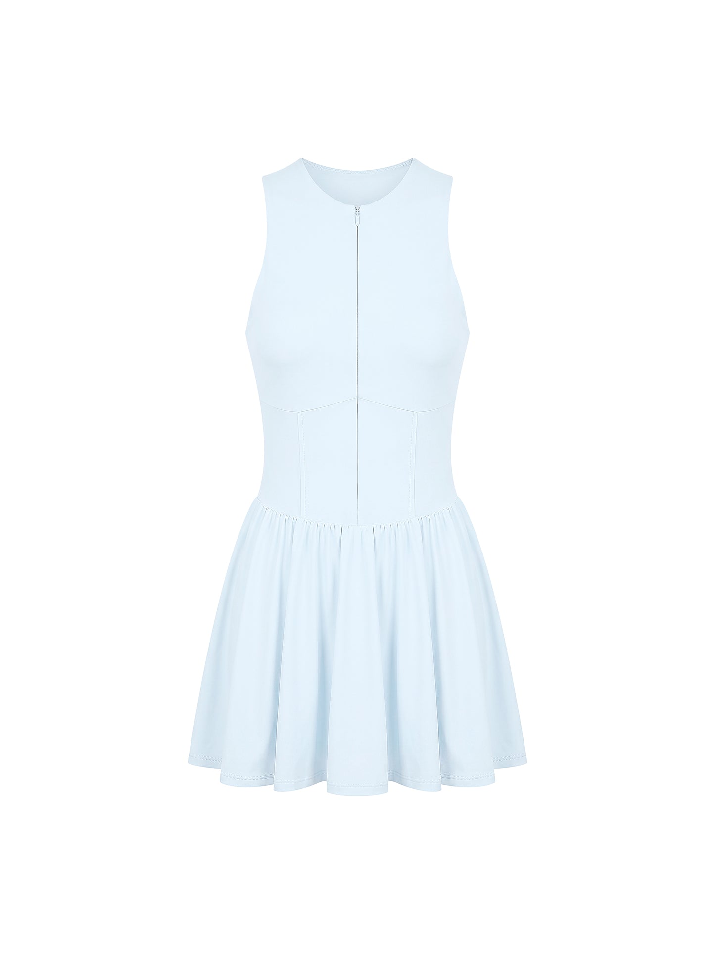 Women’s Ruched Sleeveless Full-Zip Dress