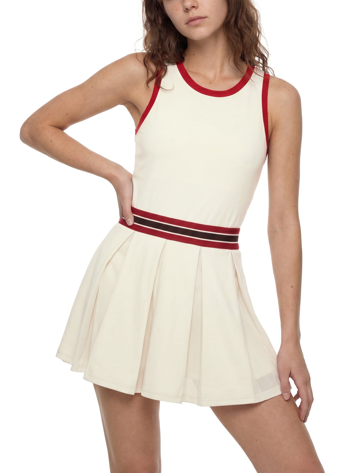 Women's Color Block A-Line Sleeveless Dress