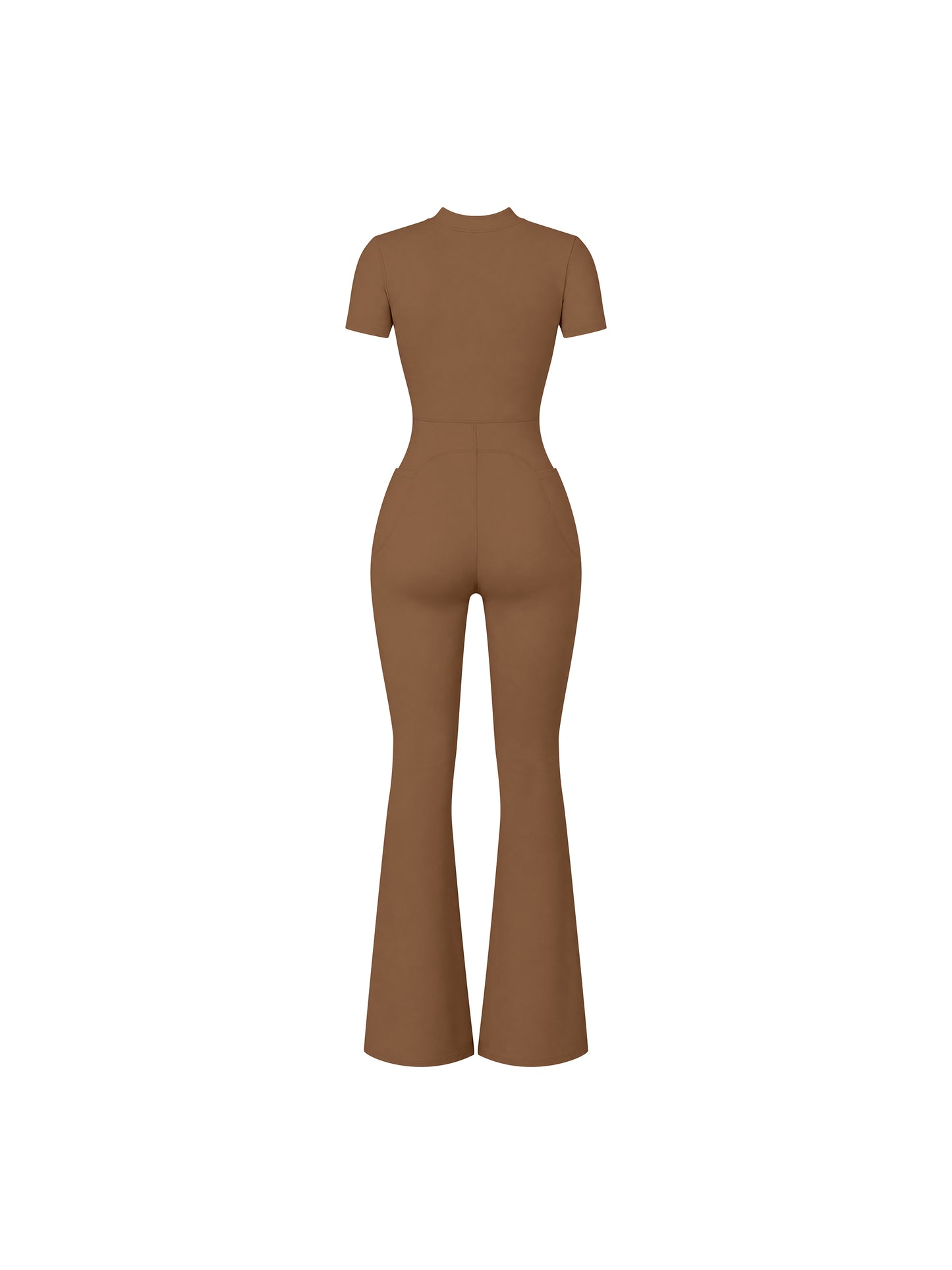 Women’s Tight Flared Leg Quarter-Zip Jumpsuit
